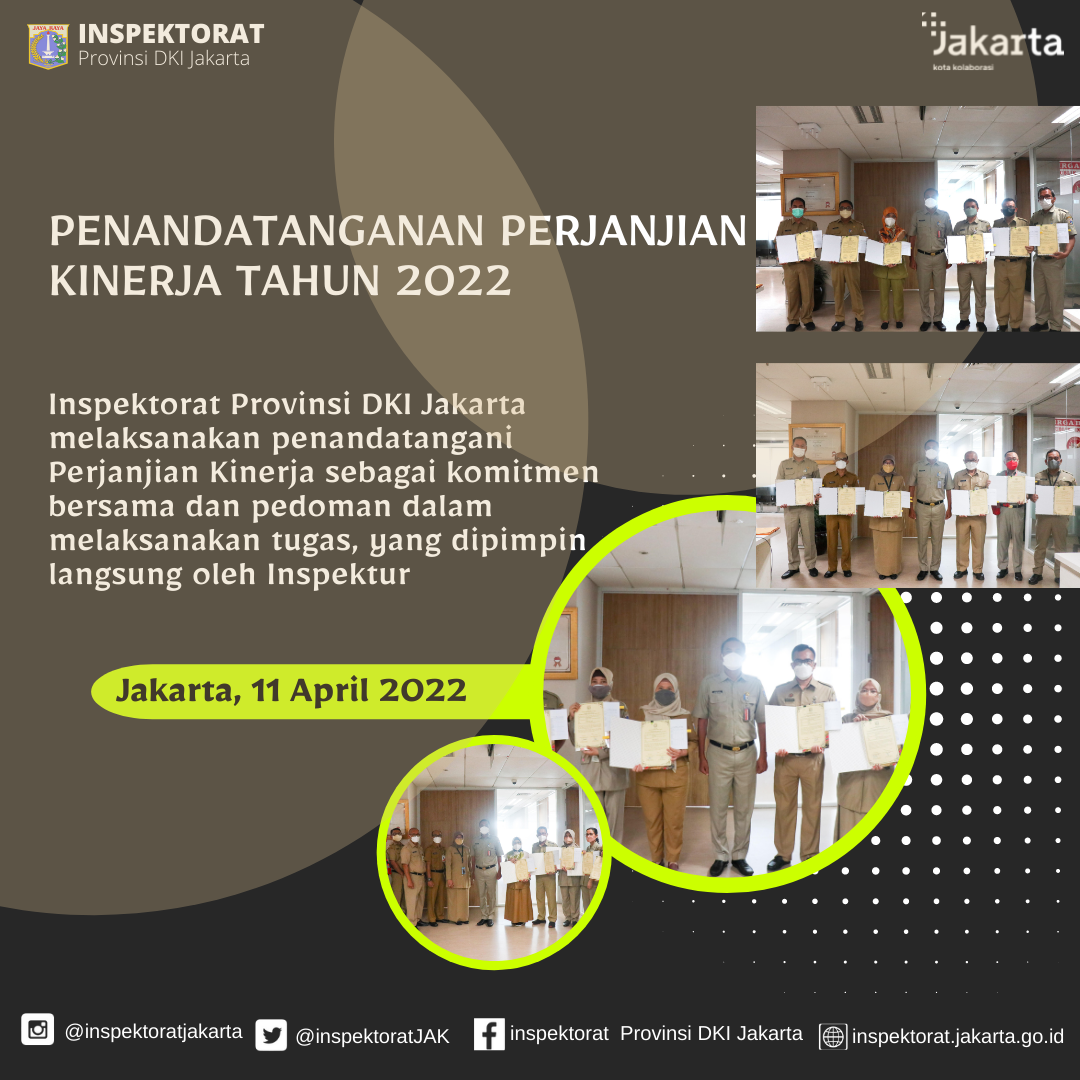 Penandatangan Perjanjian Kinerja 2022 Inspektorat Provinsi DKI Jakarta